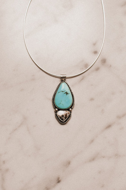 Chilean Turquoise and White Buffalo Necklace