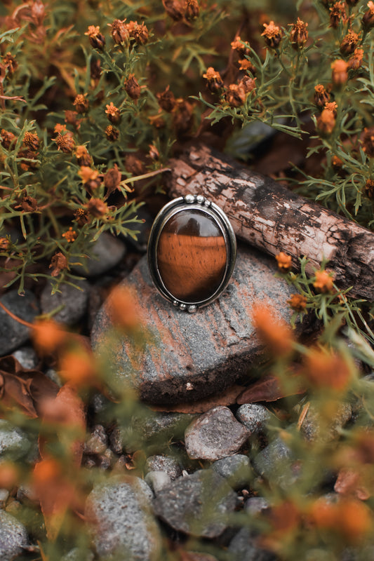 Tigers Eye Ring sz 8