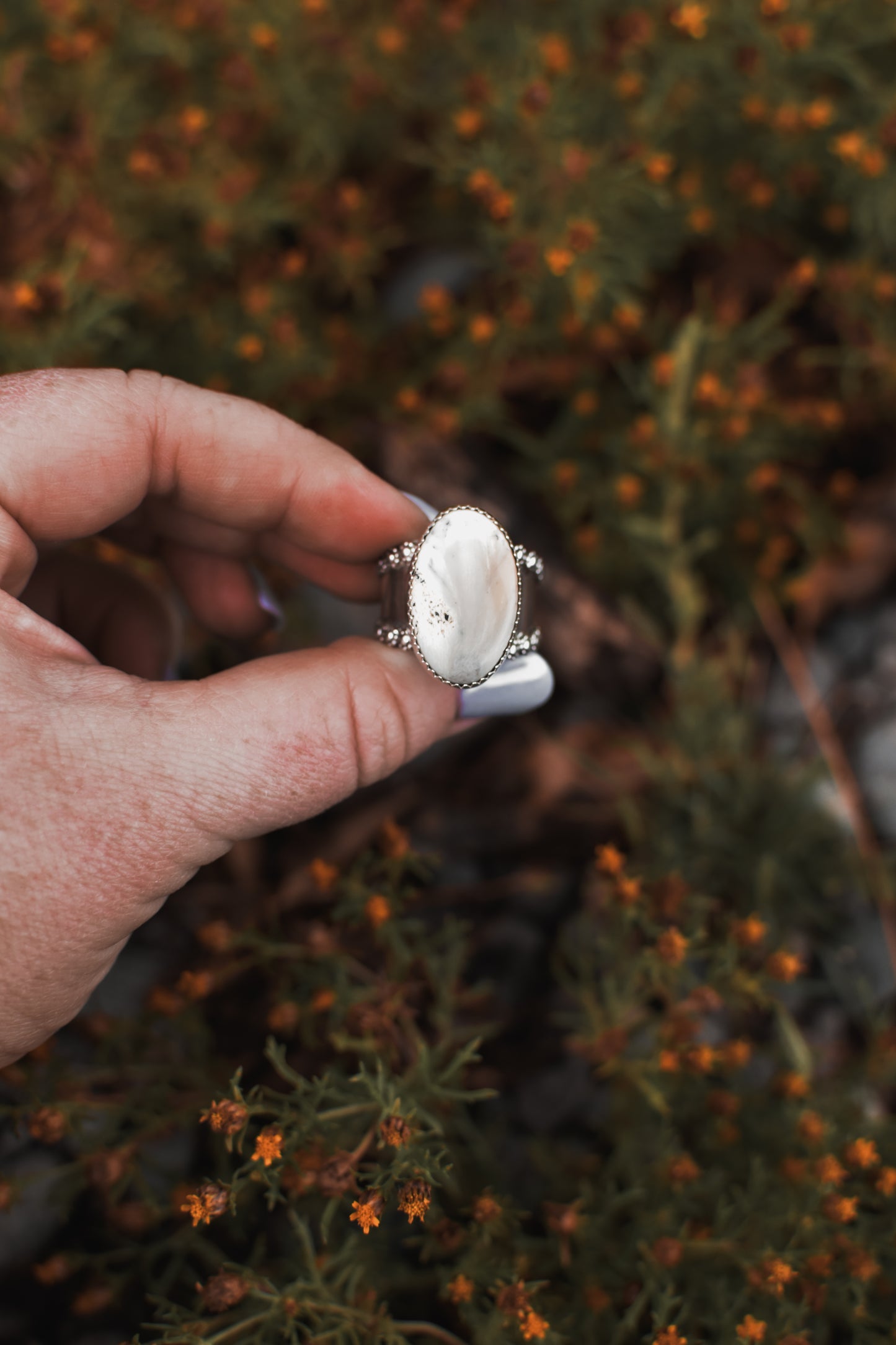 White Buffalo Ring sz 8.5